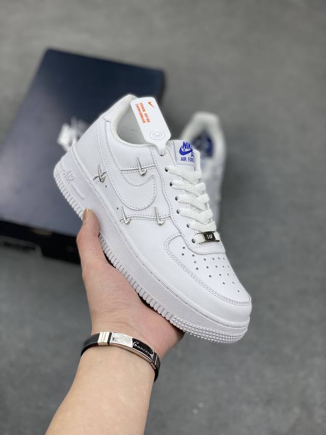 福利特价长期补货 核心特价 原本地1 版本 耐克nike Air Force 1'07 Lxchrome Luxe 四钩 白蓝 官方同步 Air Force1