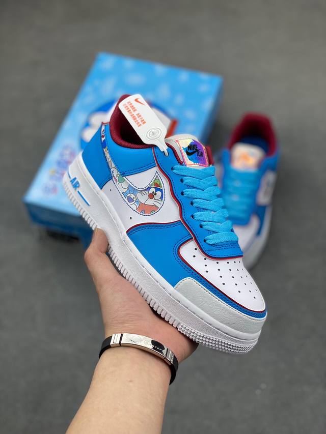 超限量联名 公司级 Doraemon×Nike Air Force 1 Low叮当猫联名款 哆啦a梦空军一号低帮休闲板鞋 定制皮料 纯正空军板型 原装定制鞋盒