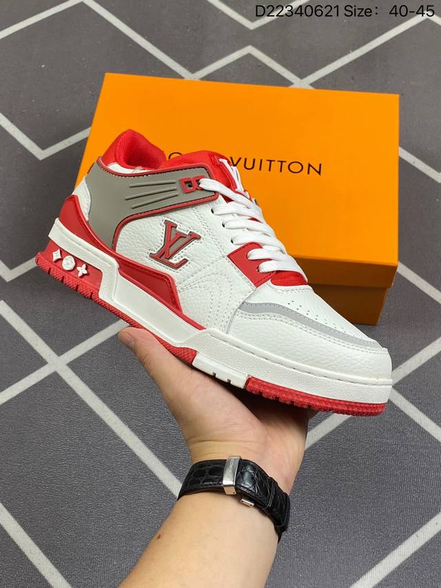 全新lv路易威登louis Vuitton Trainer Sneaker Low休闲运动文化百搭板鞋 尺码:40-45 Id:D22340621