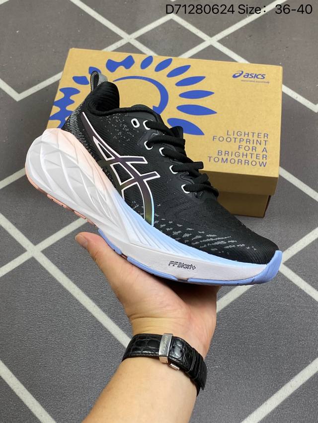 公司级asics Novablast 4 轻量跑鞋 低帮轻量透气缓震休闲运动跑步鞋 采用单丝纤维网布鞋面材质 鞋口圈柔软反绒皮材料 全新eva与obc混合发泡中