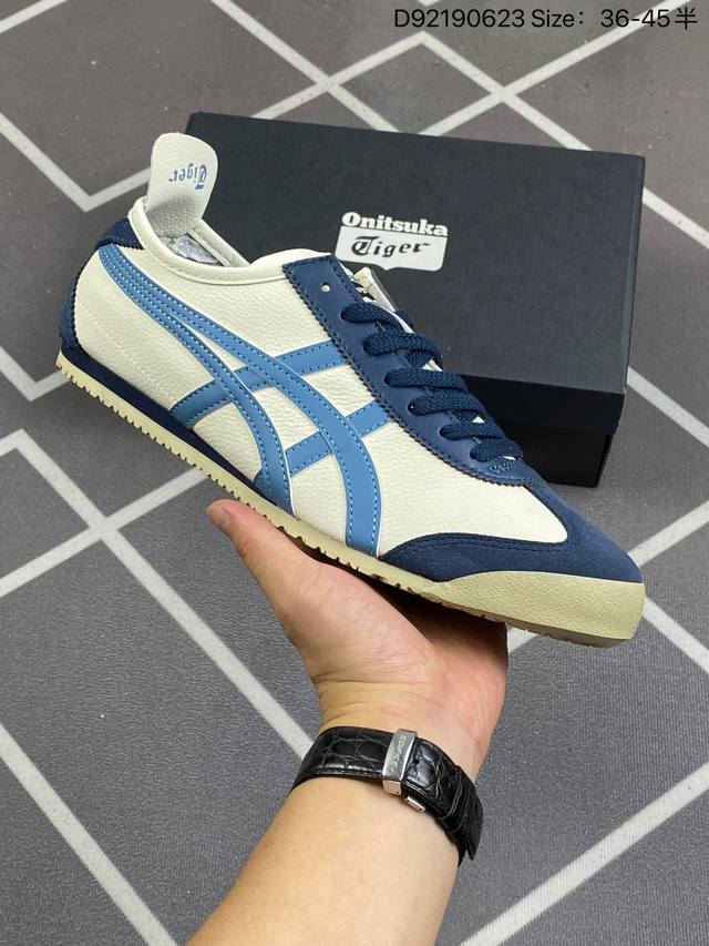 Asics 亚瑟士 男女鞋真标半码制 日产经典老牌-鬼塚虎 Onitsuka Tiger Mexico 66经典墨西哥系列复古经典百搭板鞋休闲运动鞋慢跑鞋。采用