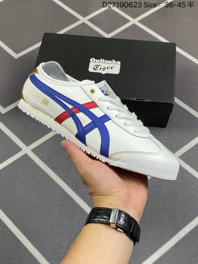 Asics 亚瑟士 男女鞋真标半码制 日产经典老牌-鬼塚虎 Onitsuka Tiger Mexico 66经典墨西哥系列复古经典百搭板鞋休闲运动鞋慢跑鞋。采用