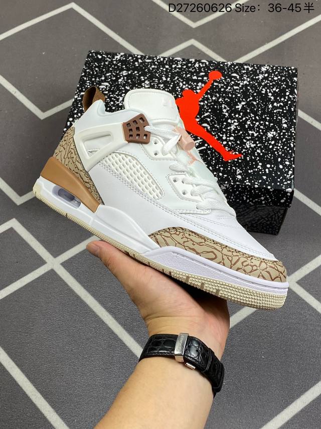 耐克 Nike Jordan Spizike Low 经典爆裂纹复古运动篮球鞋！全新低帮造型吸睛！整双鞋在融合了 Air Jordan 经典鞋款中的标志性元素之