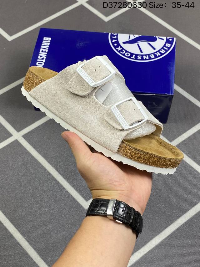 德国百年知名鞋履品牌 博肯birkenstock 勃肯拖鞋系列人字拖夹趾拖鞋休闲沙滩鞋 广东原产#采用质地柔软牛皮革 中底搭载缓震软木橡胶 外置eva轻量片装外