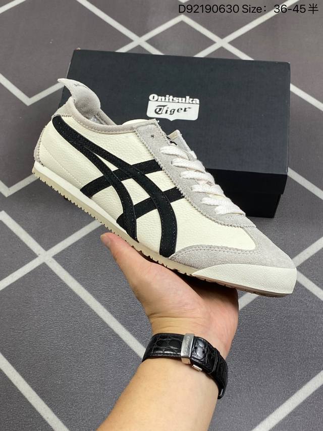 Asics 亚瑟士 男女鞋真标半码制 日产经典老牌-鬼塚虎 Onitsuka Tiger Mexico 66经典墨西哥系列复古经典百搭板鞋休闲运动鞋慢跑鞋。采用