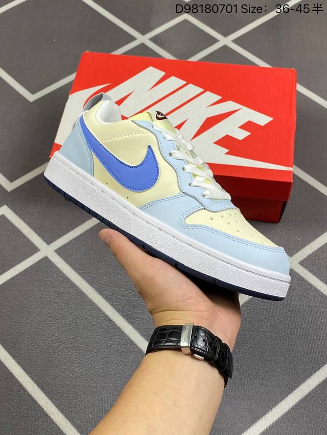 耐克 Nike Court Borough Low 2 Gs 小空军 解构绑带 双鞋带 低帮百搭透气休闲运动板鞋男女鞋，经典耐用的设计，兼顾舒适脚感和出众风范，