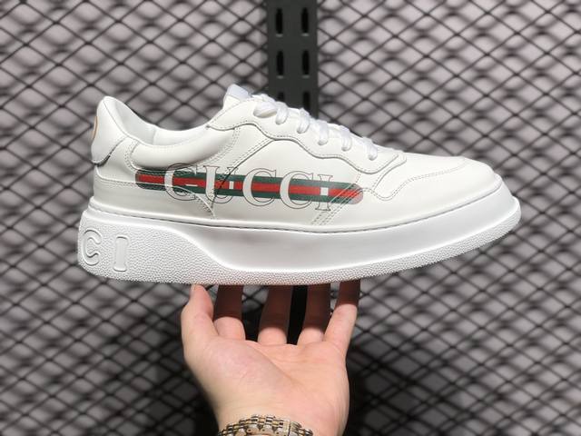 纯原代购级市场最高 古驰gucci Screener Gg High-Top Sneaker休闲潮鞋系列＃全套专柜包装物及配件 意大利进口超软小牛皮+刺绣小蜜蜂