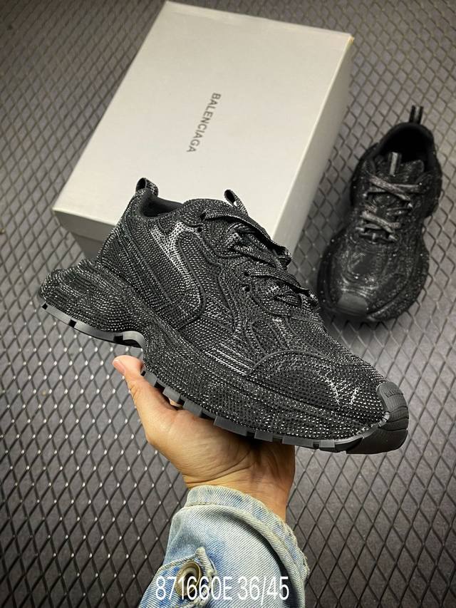 巴黎世家balenciaga Runner Sneaker 慢跑系列 满钻 低帮复古野跑潮流姥爹风百搭休闲运动慢跑鞋男女鞋原版一致配件防尘袋及附送鞋带#全部采用