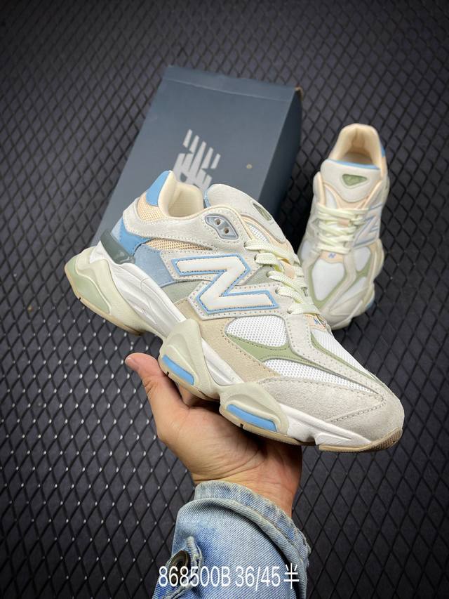 公司级别 New Balance Nb9060 潮流复古百搭老爹风休闲运动跑步鞋 货号：U9060Es D#原楦原纸版数据开发 #采用猪巴革组合网织鞋面材质 #