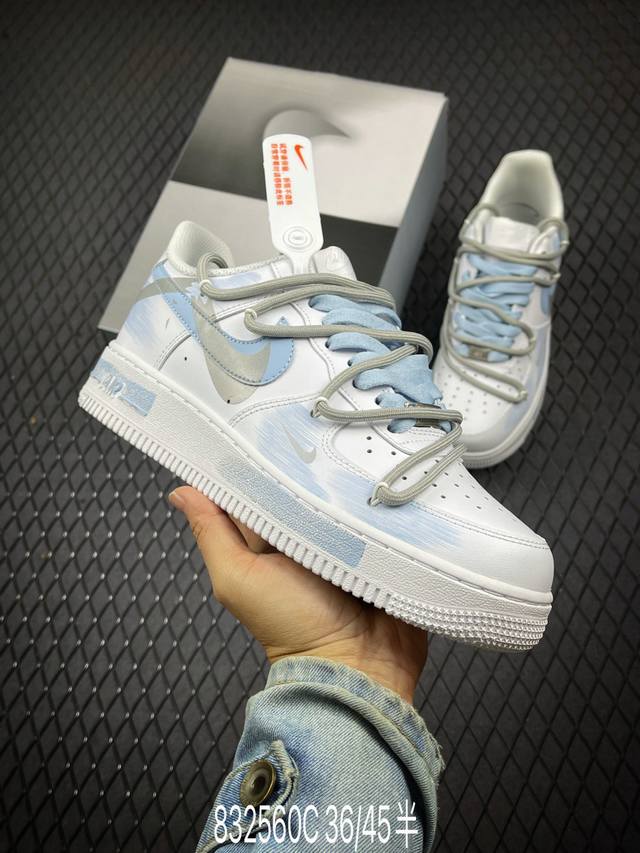 Nk Air Force 1'07 Low 二次元主题 断勾喷绘 空军一号绑带低帮休闲板鞋 Zh0316-020 #定制皮料 原厂3D打印 定制鞋盒 原楦原纸板