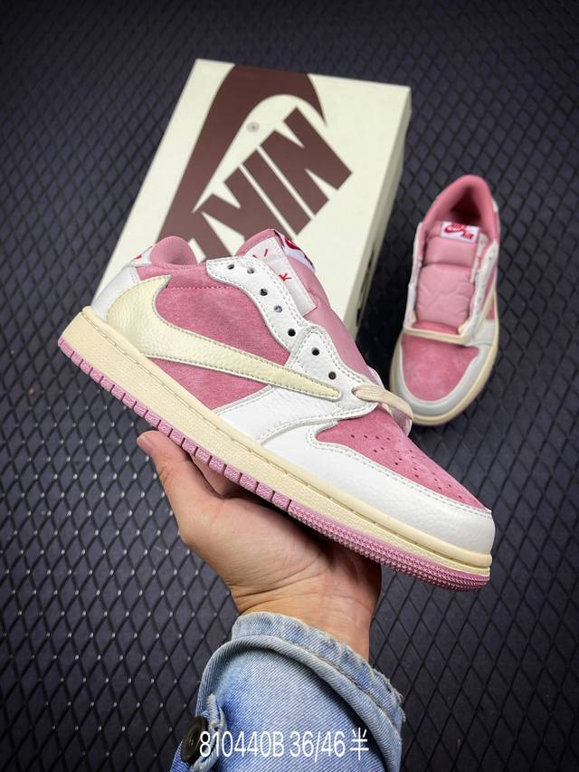 公司级aj1倒勾travis Scott X Air Jordan 1 ” Reverse Mocha “ Aj1乔1 Ts 闪电 联名倒钩 低帮文化篮球鞋 完