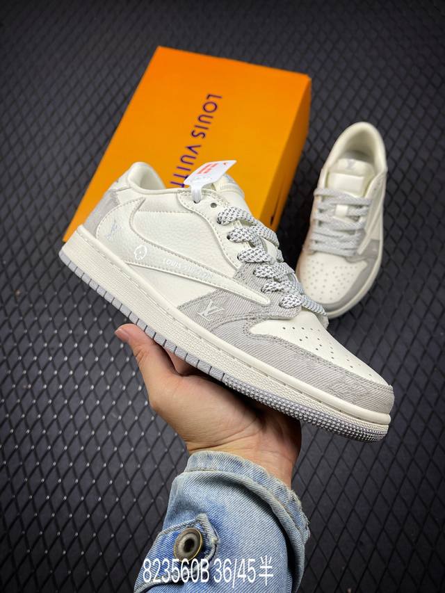 Travis Scott X Fragment Design X Jordan Air Jordan 1 Low Og Sp Aj1 乔1 Lv雾灰牛仔 低帮文