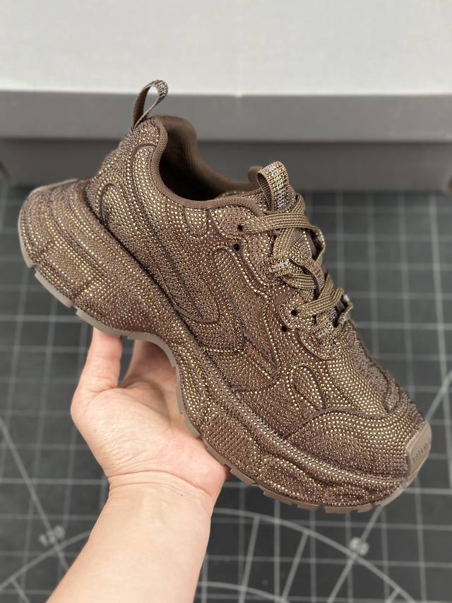 巴黎世家balenciaga Runner Sneaker 慢跑系列 满钻 低帮复古野跑潮流姥爹风百搭休闲运动慢跑鞋男女鞋原版一致配件防尘袋及附送鞋带#全部采用