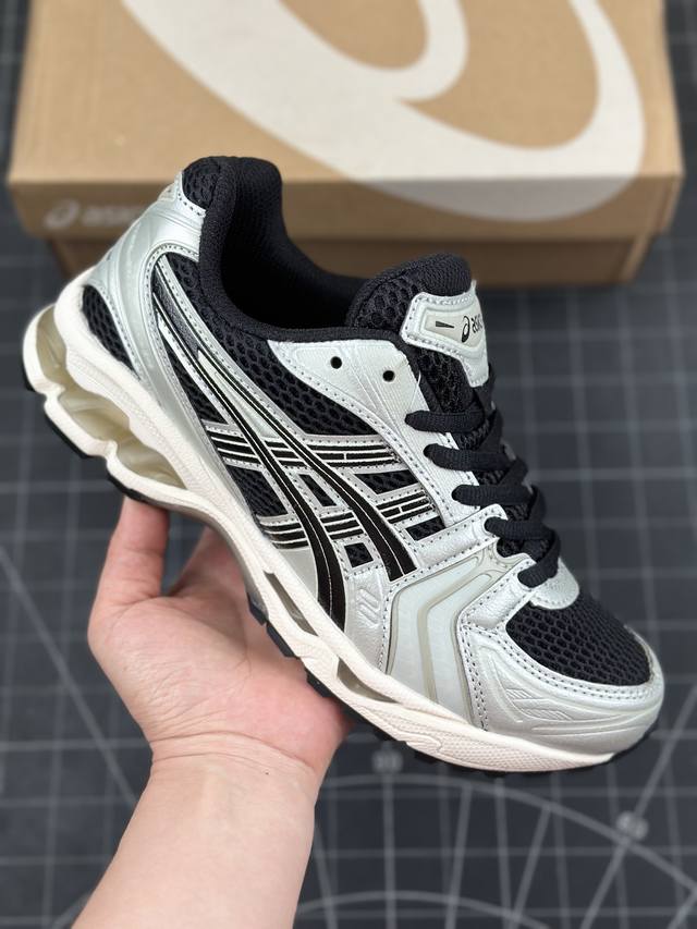 日本专业跑鞋品牌 亚瑟士 Asics Gel Kayano 14 Black Seal Grey 系列轻量缓震休闲运动跑步鞋“黑灰银金属” #男女鞋真标半码制#