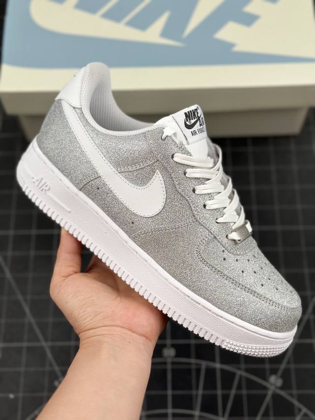 W Nk Air Force 1'07 Wb Low 白银满天星 空军一号低帮休闲运动板鞋 #定制皮料 原楦原纸板 纯正版型 清洁度完美 内置全掌气垫 货号：