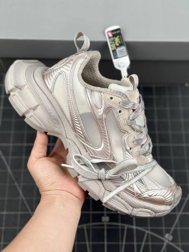 Ok版 法国高端奢侈品牌-巴黎世家balenciaga 3Xl Sneakers 3+系列低帮复古阔型底姥爹风潮流百搭休闲慢跑鞋 男女鞋配件防尘袋及附送鞋带,升