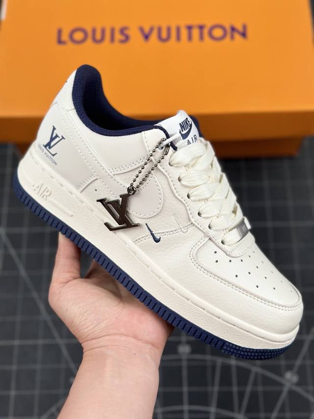 公司级nike Air Force 1 '07 Low “Lv联名--米白双小勾”空军一号 低帮 运动休闲鞋 折边针车 工艺难度大 原楦头原纸板 原装鞋盒 定制