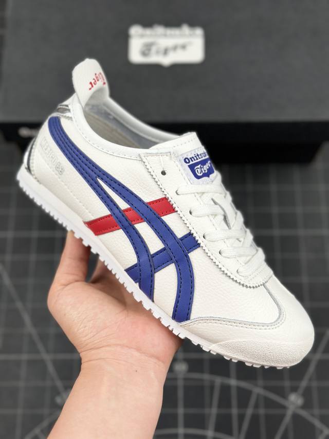 公司级onitsuka Tiger Mexico 66 阿斯克斯 鬼冢虎 低帮减震支撑低邦运动休闲鞋 这款鞋由皮革制成，具有鞋跟交叉加固设计，可提供更高的稳定性