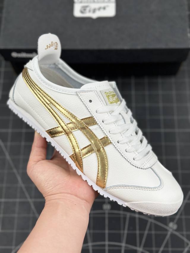 公司级onitsuka Tiger Mexico 66 阿斯克斯 鬼冢虎 低帮减震支撑低邦运动休闲鞋 这款鞋由皮革制成，具有鞋跟交叉加固设计，可提供更高的稳定性