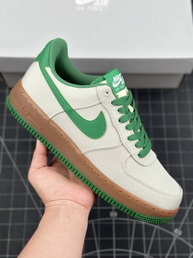 Air Force 1 ‘07 Low Txt 帆布灰绿棕 低帮休闲运动板鞋 原楦头原纸板 打造纯正空军版型 #专注外贸渠道 全掌内置蜂窝气垫 #原盒配件 原厂