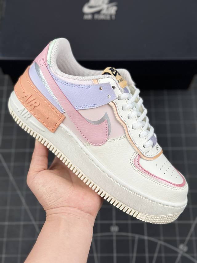 耐克 W Nike Air Force 1 Shadow 全新少女系解构主义设计 马卡龙空军一号轻量增高低帮百搭板鞋 #双层轻量eva发泡中底+防滑rb橡胶外圈