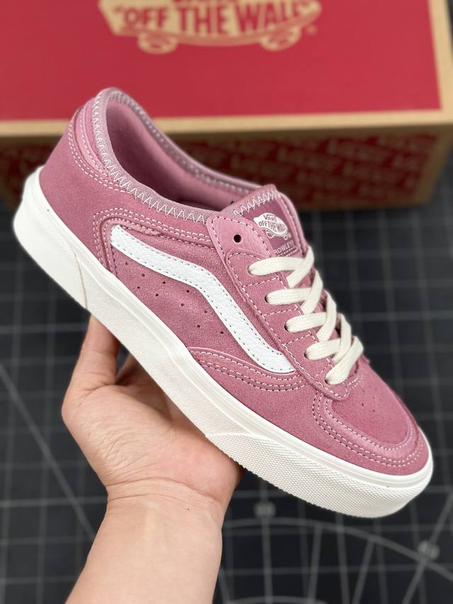 Vans范斯官方 Rowley Classics 经典粉色复古潮流板鞋 整体薄款设计舒适透气更适合夏天穿搭 #全麂皮鞋身做工扎实 鞋两侧标志性vans条纹sid