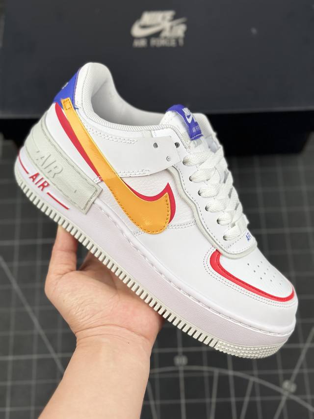 耐克 W Nike Air Force 1 Shadow 全新少女系解构主义设计 马卡龙空军一号轻量增高低帮百搭板鞋 #双层轻量eva发泡中底+防滑rb橡胶外圈