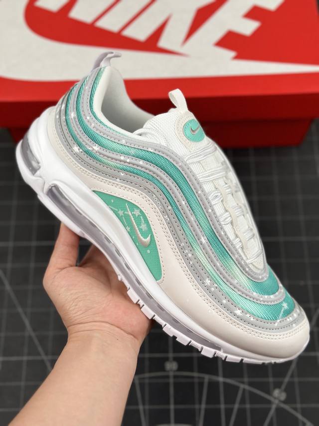 公司级耐克 Nike Air Max 97 小勾子弹复古全掌气垫休闲运动鞋 正确子弹头鞋型 鞋身swoosh视觉呈现效果。 以创新搭载可视全掌max Air和演