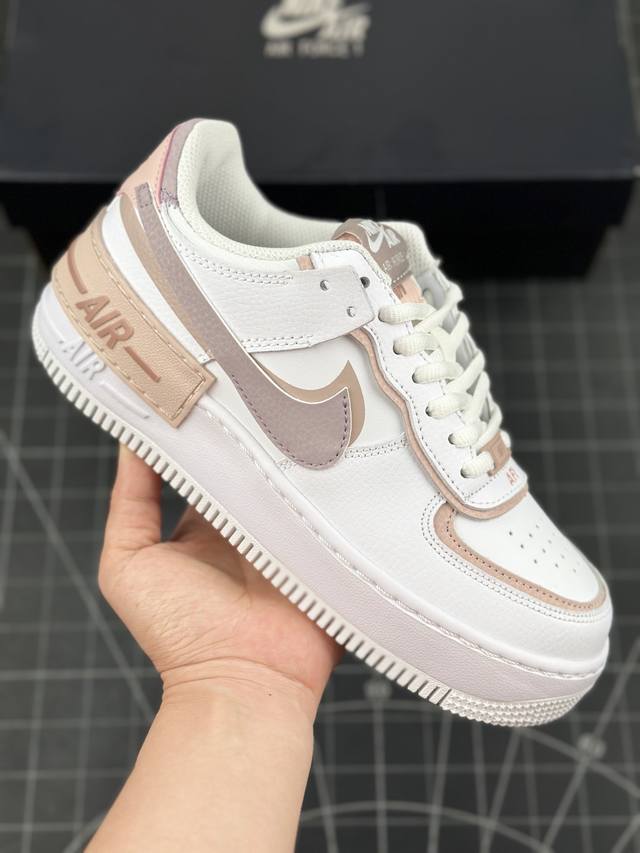 耐克 W Nike Air Force 1 Shadow 全新少女系解构主义设计 马卡龙空军一号轻量增高低帮百搭板鞋 #双层轻量eva发泡中底+防滑rb橡胶外圈