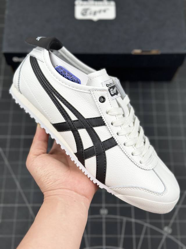 公司级onitsuka Tiger Mexico 66 阿斯克斯 鬼冢虎 低帮减震支撑低帮运动休闲鞋 这款鞋由皮革制成，具有鞋跟交叉加固设计，可提供更高的稳定性