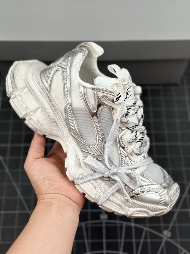 Xa版 法国高端奢侈品牌-巴黎世家balenciaga 3Xl Sneakers 3+系列低帮复古阔型底姥爹风潮流百搭休闲慢跑鞋 男女鞋配件防尘袋及附送鞋带,升