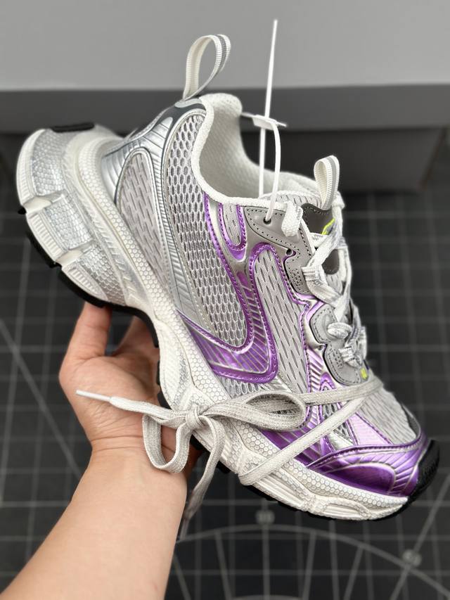 Vg版 法国高端奢侈品牌-巴黎世家balenciaga 3Xl Sneakers 3+系列低帮复古阔型底姥爹风潮流百搭休闲慢跑鞋 男女鞋配件防尘袋及附送鞋带,升