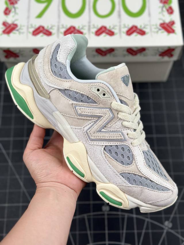 Bricks Wood X New Balance 9060 Nb9060 新百伦9060 联名米绿色 防滑耐磨低帮运动休闲鞋 鞋面使用了米色麂皮做为主要材料，