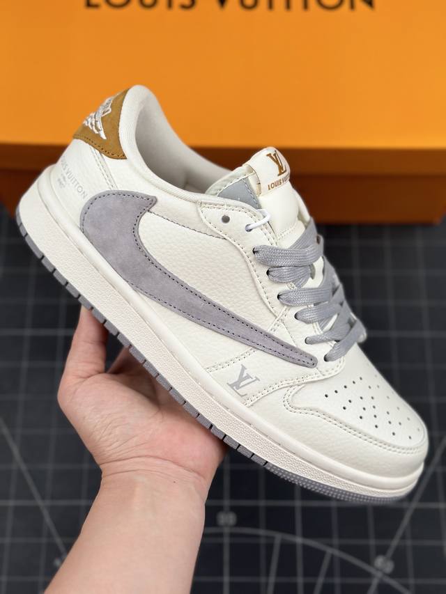 Travis Scott X Fragment Design X Jordan Air Jordan 1 Low Og Sp Aj1 乔1 Lv米白火星灰 低帮