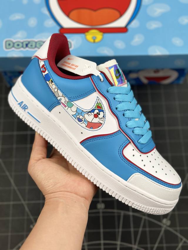 公司级超限量联名 公司级 Doraemon×Nike Air Force 1 Low叮当猫联名款 哆啦a梦空军一号低帮休闲板鞋 定制皮料 纯正空军板型 原装定制