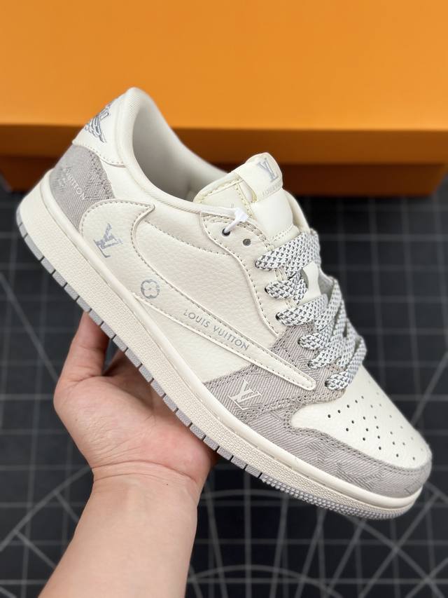 Travis Scott X Fragment Design X Jordan Air Jordan 1 Low Og Sp Aj1 乔1 Lv雾灰牛仔 低帮文