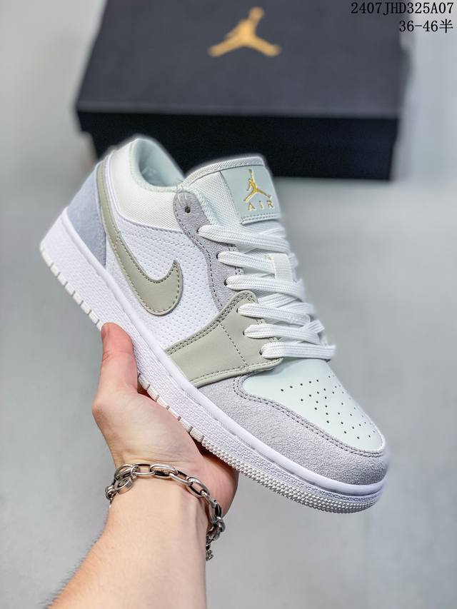 公司级头层！耐克nike Air Jordan 1 Low Aj1 乔1 低帮潮流运动休闲板鞋。Aj1 低帮拼接 完美版型真头层牛皮# 内置缓震气垫 原鞋开模