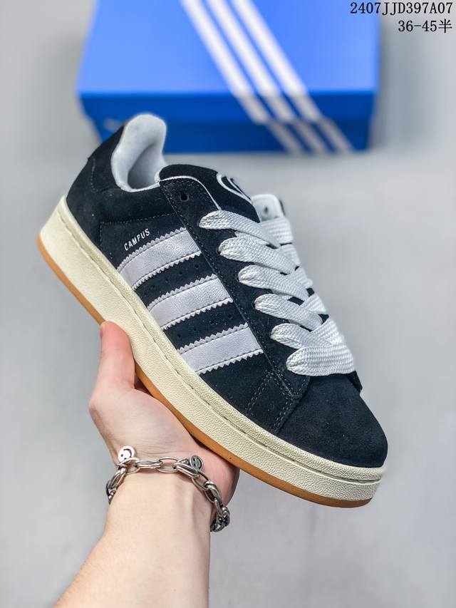 阿迪达斯adidas Originals Campus 00S 学院系列面包风经典复古低帮百搭休闲运动板鞋 Gy6433 码数：36 36.5 37 38 38