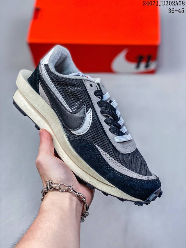 真标sacai X Nike Ldwaffle 华夫1代 解构高端跑鞋 联名设计 双钩双鞋舌设计 遵循原版 官方货号:Dh2684-001 尺码:36-45 I