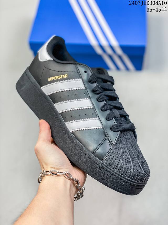 阿迪达斯adidas Superstar Xlg 贝壳头厚底增高百搭休闲运动板鞋 原楦原纸版数据开发 采用头层皮革材质打造 正确鞋垫 正确底模及扇贝头盖片 07