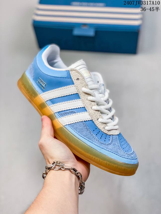 阿迪达斯 Adidas Originals X Gucci Gazelle 阿迪古驰联名经典休闲板鞋 复古男女运动鞋 融汇两个品牌丰富且历史悠久的典藏元素, A