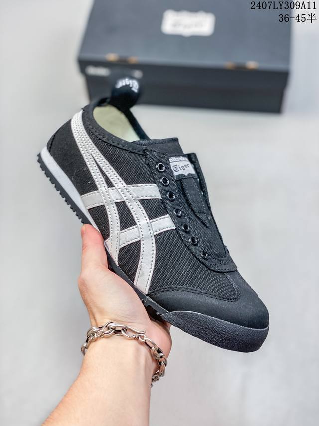 公司级onitsuka Tiger鬼冢虎 Mexico 66 Slip-On 一脚蹬低帮夏季透气运动休闲鞋 货号:1183B772-101 尺码:36 37 3