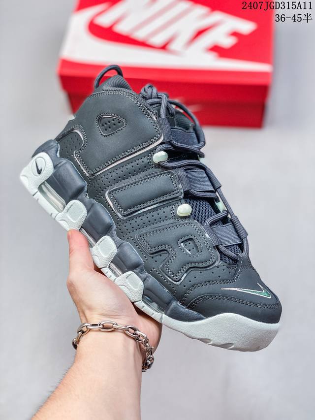 真标半码 耐克蓝球鞋nike Wmns Air More Uptempo Gs”Barely Green0“皮蓬初代系列经典高街百搭休闲运动文化篮球鞋 07Jg