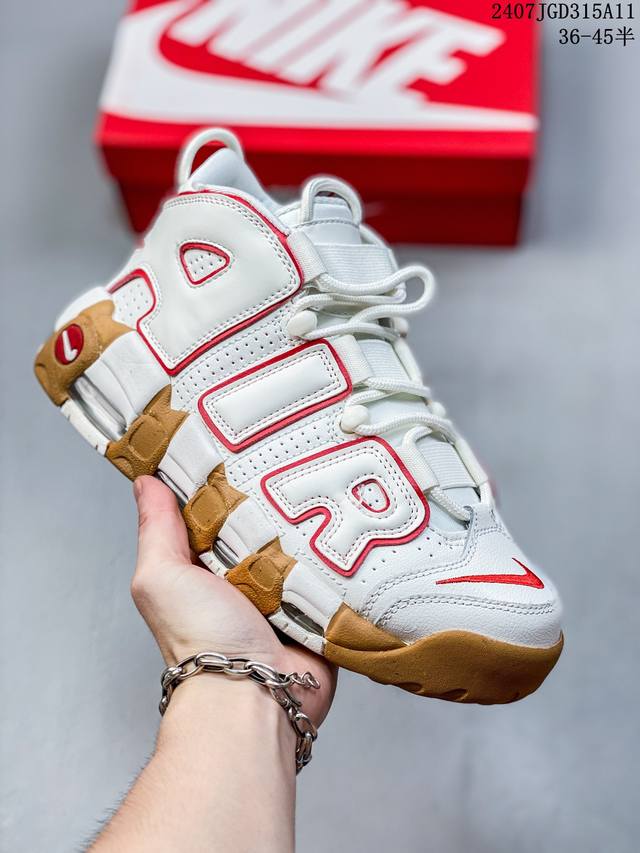 真标半码 耐克蓝球鞋nike Wmns Air More Uptempo Gs”Barely Green0“皮蓬初代系列经典高街百搭休闲运动文化篮球鞋 07Jg