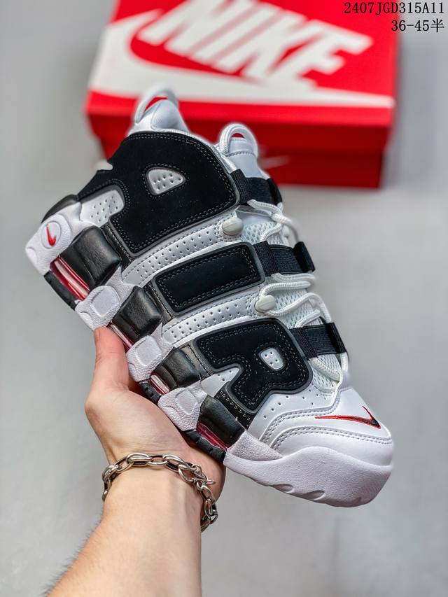 真标半码 耐克蓝球鞋nike Wmns Air More Uptempo Gs”Barely Green0“皮蓬初代系列经典高街百搭休闲运动文化篮球鞋 07Jg