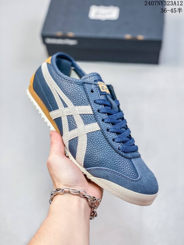 真标带半码 Onitsuka Tiger鬼塚虎mexico 66男女休闲平底舒适小白鞋尺码36-45半 07Ny323A12