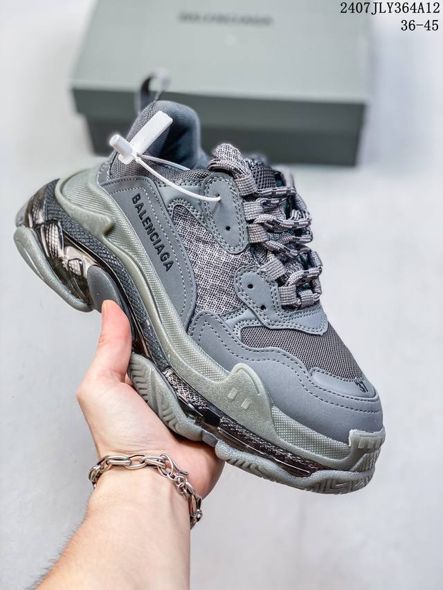 Balenciaga巴黎世家triple S Clear Sole男女士老爹鞋 尺码：36-45 07Jly364A12