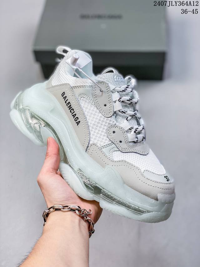 Balenciaga巴黎世家triple S Clear Sole男女士老爹鞋 尺码：36-45 07Jly364A12