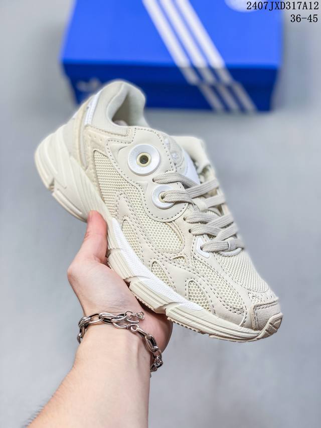 Adidas Originals Astir织物圆头系带防滑耐磨 低帮 生活休闲鞋男女款白灰 07Jxd317A12