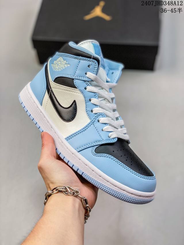 超高性价比 福利特价公司级头层皮# Air Jordan 1 Mid Aj1中帮系列篮球鞋 官方同步配色 原装级产物 #立体鞋型 细节完美 高清洁度bq6472